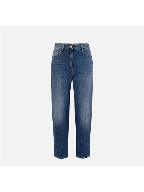 Jeans boyfriend in cotone stretch con risvolto ELISABETTA FRANCHI | PJ72D46E246E2104